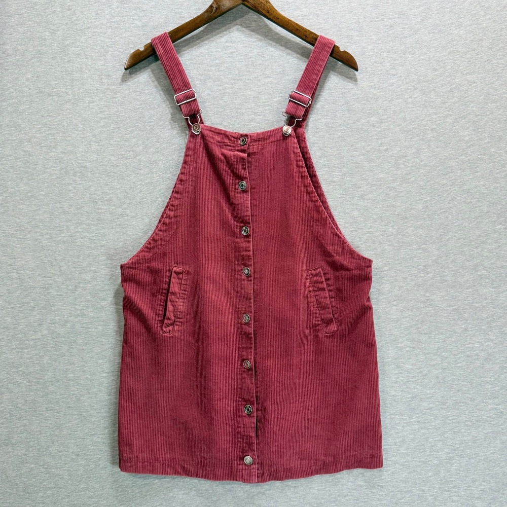 REgeneration Overall Dress Womens XS Burgundy Corduroy Pinafore Boho Layering